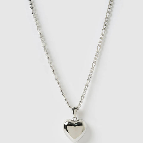 ROSE HEART NECKLACE - SILVER