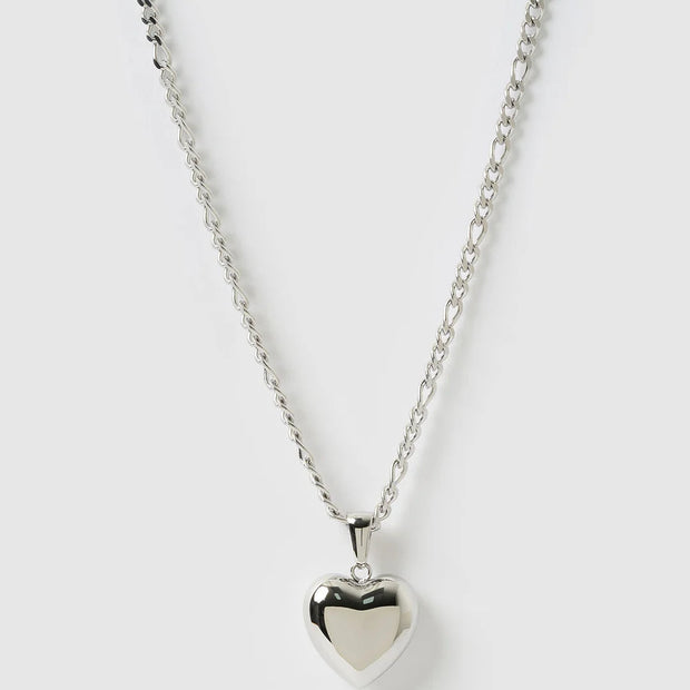 ROSE HEART NECKLACE - SILVER