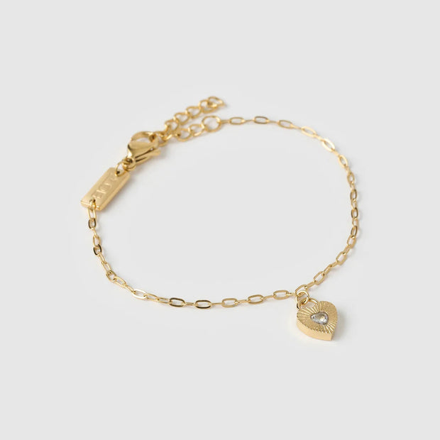 RUBY HEART BRACELET - STONE