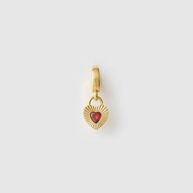 RUBY HEART CHARM