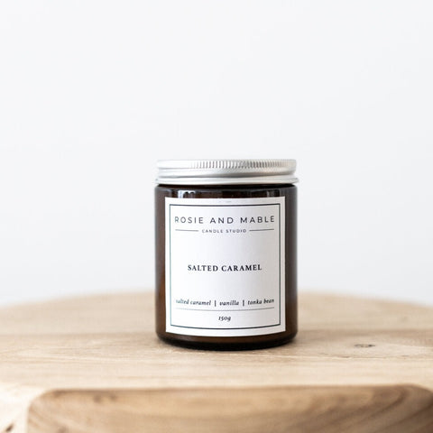 SALTED CARAMEL AMBER JAR CANDLE