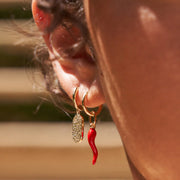 CORNICELLO RED CHARM EARRINGS