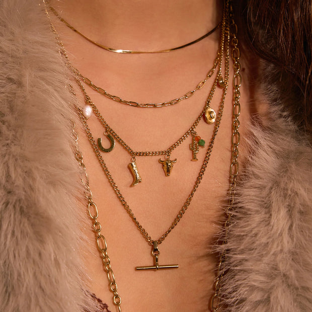 RODEO GOLD CHARM NECKLACE
