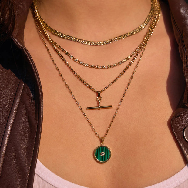 KODA GOLD NECKLACE - MALACHITE