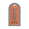 A DOPO SET OF 3 PENS - STRIPE & CHECK