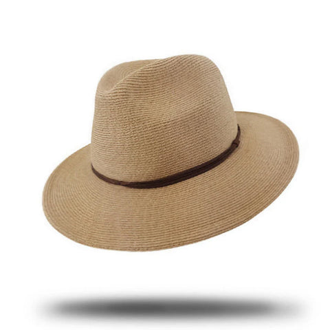 BRAIDED PANAMA STYLE HAT - TAN