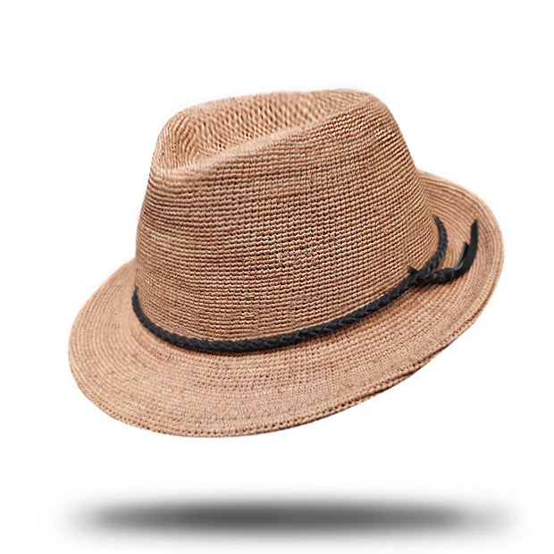 CROCHETED RAFFIA TRILBY