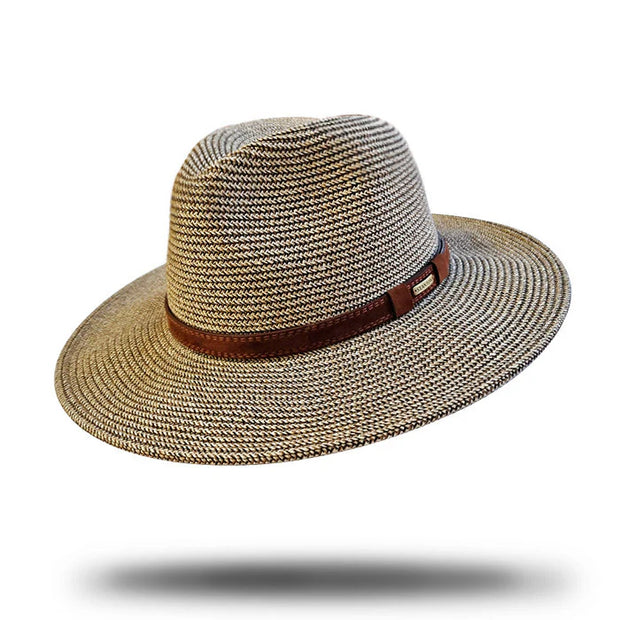 BRAIDED TOYO FEDORA - MIX BROWN