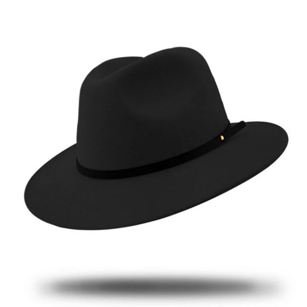 PACKABLE FELT FEDORA - BLACK