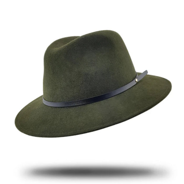 PACKABLE FELT FEDORA - OLIVE