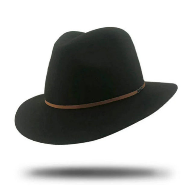 WOMEN'S FELT FEDORA - BLACK