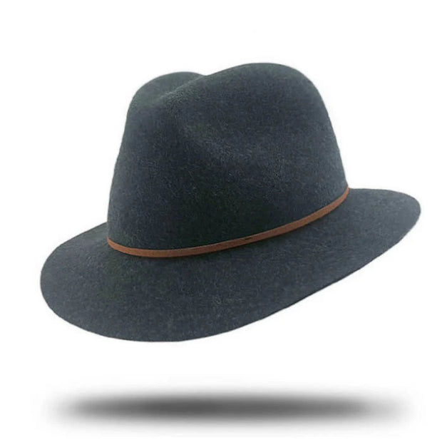 WOMEN'S FELT FEDORA - CHARCOAL