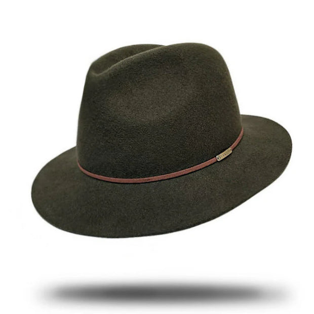 WOMEN'S FELT FEDORA - OLIVE