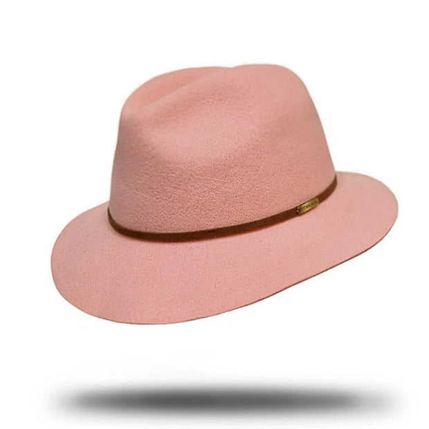 WOMEN'S FELT FEDORA - PINK