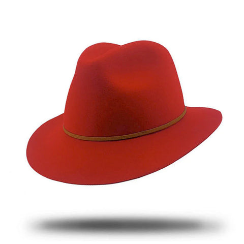 WOMEN'S FELT FEDORA - RED