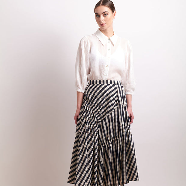 PIN TUCK SHIRT - WHITE