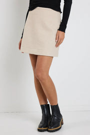 SIMMER TAUPE BOUCLE MINI SKIRT