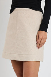 SIMMER TAUPE BOUCLE MINI SKIRT