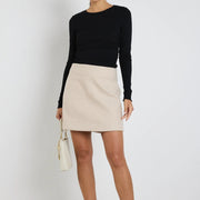 SIMMER TAUPE BOUCLE MINI SKIRT