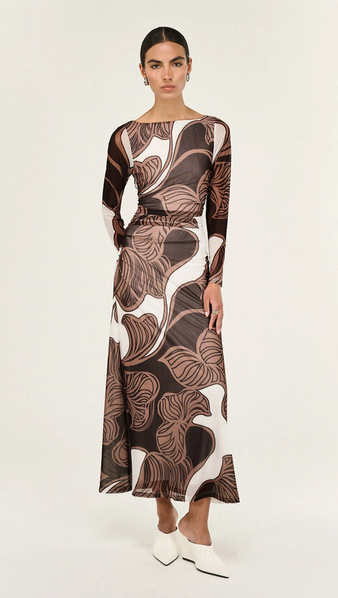 abstract mesh midi dress ULLA MESH MIDI DRESS