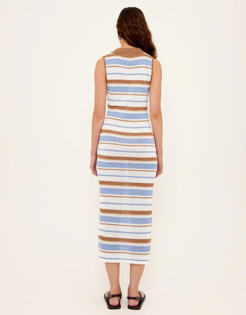 BELMARE KNIT MIDI DRESS - MULTI STRIPE