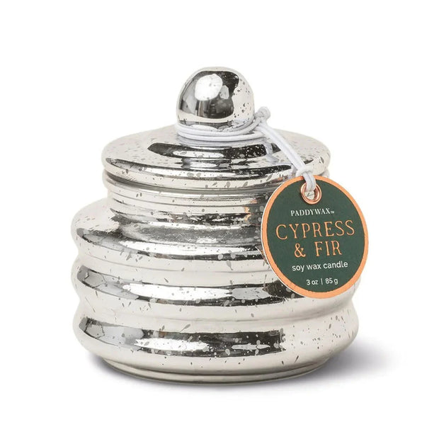 SILVER MERCURY BEAM CANDLE - CYPRESS & FIR