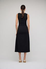 LYRIC CUTOUT MIDI DRESS