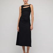 LYRIC CUTOUT MIDI DRESS