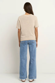 LOVEABLE NATURAL TAPE YARN KNIT TEE