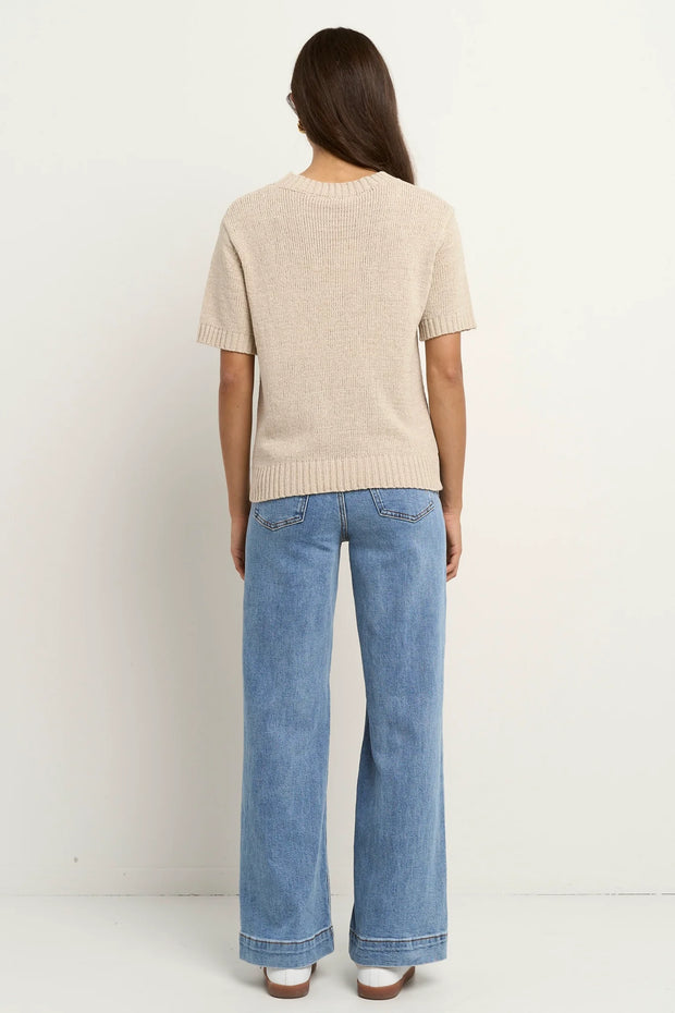LOVEABLE NATURAL TAPE YARN KNIT TEE