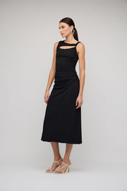 LYRIC CUTOUT MIDI DRESS