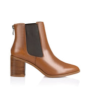 LAURAH CHELSEA ANKLE BOOTS - TAN LEATHER