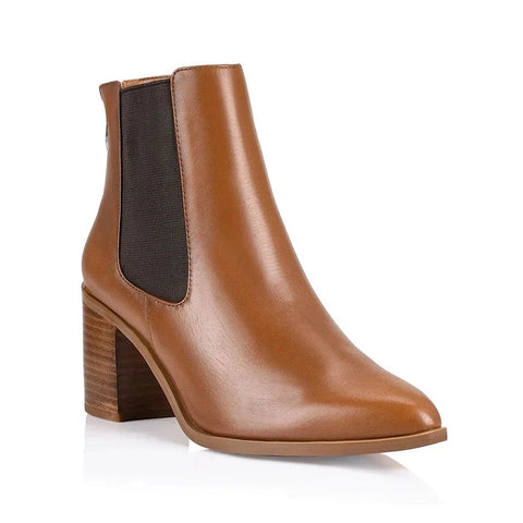 LAURAH CHELSEA ANKLE BOOTS - TAN LEATHER
